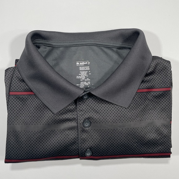 NordicTrack Dri Wicking Short Sleeve Gray & Red Striped Polo Shirt - Size XXL - Picture 3 of 5